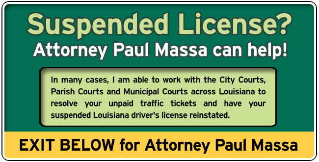 Rapides Parish, Louisiana Louisiana Suspended License Attorney Paul Massa Graphic 1